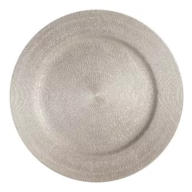 Tavă decorativă Iris rotundă 33cm argintie simplă