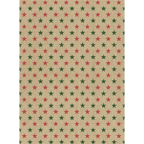 IRIS Karácsonyi tekercses KRAFT csomagolópapír,  200x70cm, különböző mintákkal, 60g/m2