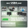 Čierna dokovacia stanica Axagon HMC-U4 USB4