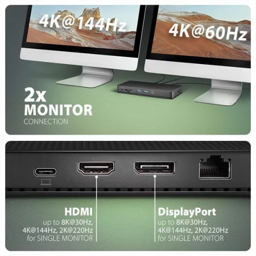 Čierna dokovacia stanica Axagon HMC-U4 USB4