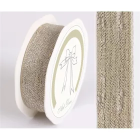 IRIS szalag juta fémszállal drapp 25mm/10méter