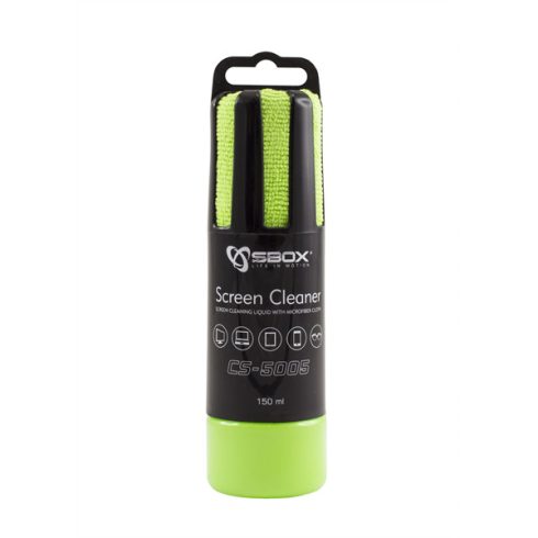 Sbox CS-5005G tisztító folyadék (150ml) + zöld mikroszálas kendő