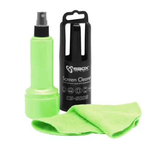 Sbox CS-5005G tisztító folyadék (150ml) + zöld mikroszálas kendő