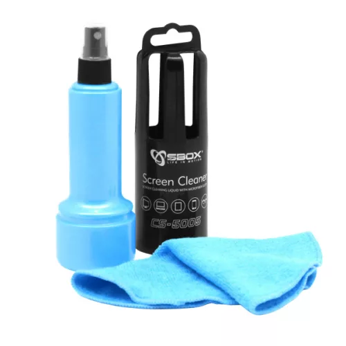 Sbox CS-5005B tisztító folyadék (150ml) + kék mikroszálas kendő