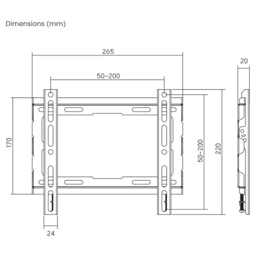 Sbox PLB-2222F-2 23"-43" fix fali TV konzol