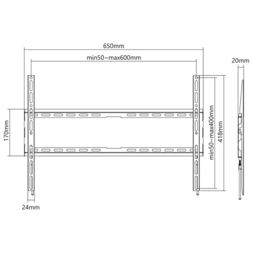 Sbox PLB-2264F-2 37"-80" fix fali TV konzol