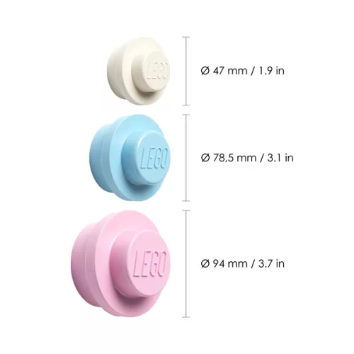 LEGO Fali akasztó szett, fehér, kék, rózsaszín