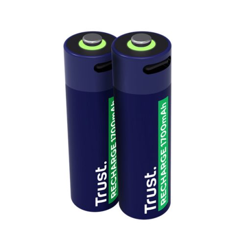 Trust újratölthető AA elem USB-C csatlakozással 2db