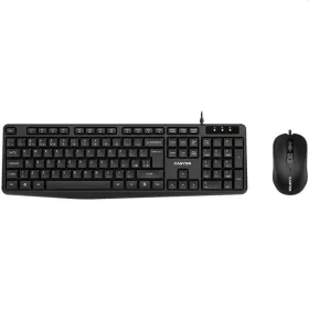 Canyon SET-1 EN/HU schwarze kabelgebundene Tastatur und Maus