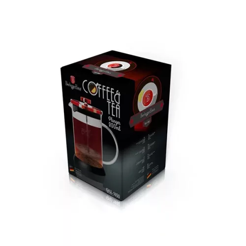 Aparat de cafea și ceai cu piston, Berlinger Haus BH/1498, 800 ml, culoare vișinie