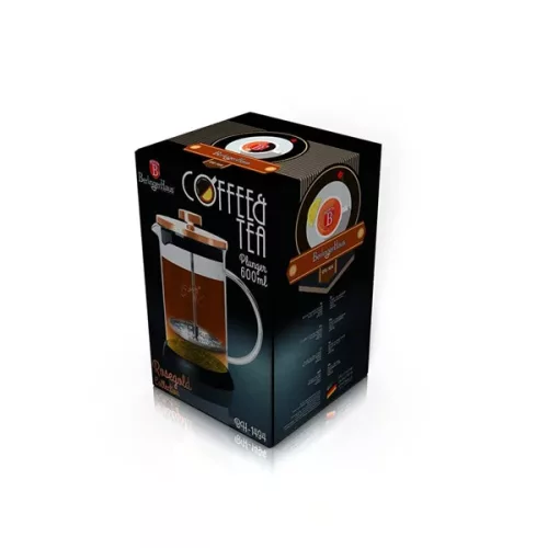 Berlinger Haus BH/1494 Aparat de cafea și ceai cu piston, 600 ml, auriu roz