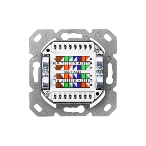 DIGITUS DN-9006-N Cat.6 Modulo50 Doppelwandsteckdose mit 2x RJ45 geschirmten Anschlüssen