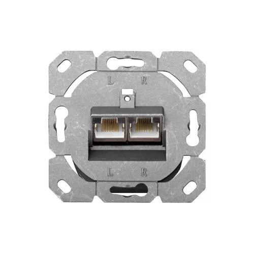 DIGITUS DN-9006-N Cat.6 Modulo50 Doppelwandsteckdose mit 2x RJ45 geschirmten Anschlüssen