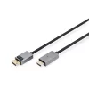 DIGITUS Vysokorýchlostný UHD 4K 3D 30Hz pozlátený kábel 1.2 DisplayPort - HDMI typ A 1,8 m