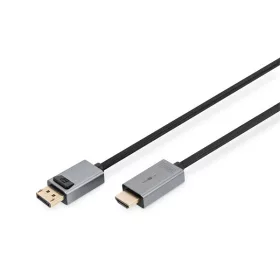   DIGITUS Vysokorýchlostný UHD 4K 3D 30Hz pozlátený kábel 1.2 DisplayPort - HDMI typ A 1,8 m