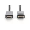 DIGITUS Vysokorýchlostný UHD 4K 3D 30Hz pozlátený kábel 1.2 DisplayPort - HDMI typ A 1,8 m
