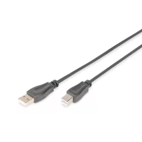   DIGITUS Vysokorýchlostný 2.0 USB typ B - USB typ A CU tienený čierny kábel 1,8 m