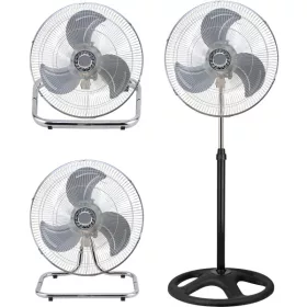   TOO FANS-45-400-B-3IN1 TYPHOON silber-schwarz, Geschwindigkeitsstufen: 3, 50 W, Stand-/Wand-/Bodenventilator mit Multifunktionsfunktion