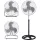 TOO FANS-45-400-B-3IN1 TYPHOON silber-schwarz, Geschwindigkeitsstufen: 3, 50 W, Stand-/Wand-/Bodenventilator mit Multifunktionsfunktion