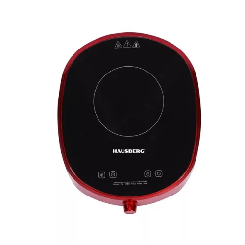 Hausberg HB-1527RS 2000W červená elektrická indukčná varná doska s jednou platňou a dotykovým ovládaním