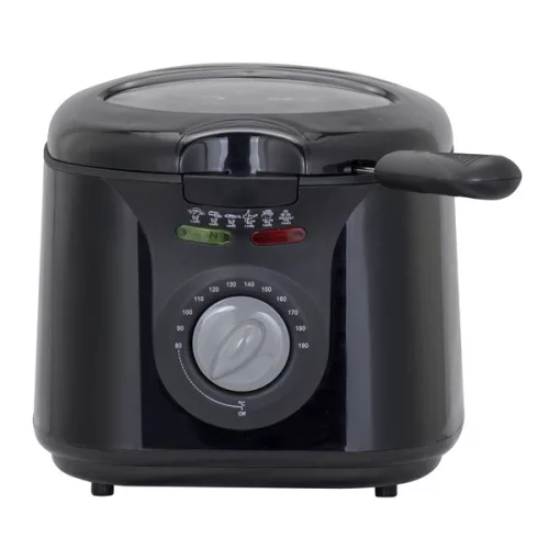 Hausberg HB-1331NG elektrická fritéza s okienkom, objem 2,5 litra, výkon 1450 W, čierna