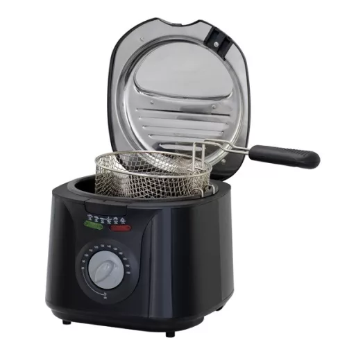 Hausberg HB-1331NG elektrická fritéza s okienkom, objem 2,5 litra, výkon 1450 W, čierna
