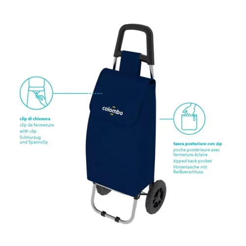 Colombo ROLLY blauer Einkaufswagen 25 kg/40 Liter CRL001B