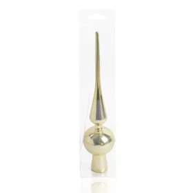   IRIS karácsonyi dísz, csúcsdísz, pvc dobozban,dísz fényes, aranysárga 26cm