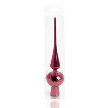   IRIS karácsonyi dísz, csúcsdísz, pvc dobozban,dísz fényes, piros 26cm