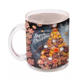 Cană de sticlă IRIS model turtă dulce 9,7 cm