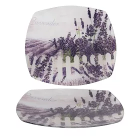 Farfurie de sticlă IRIS model lavandă 25x25cm