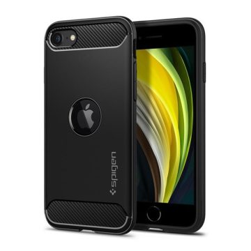   Spigen Rugged Armor Apple iPhone SE 2022/2020 tok, Matte Black, fekete
