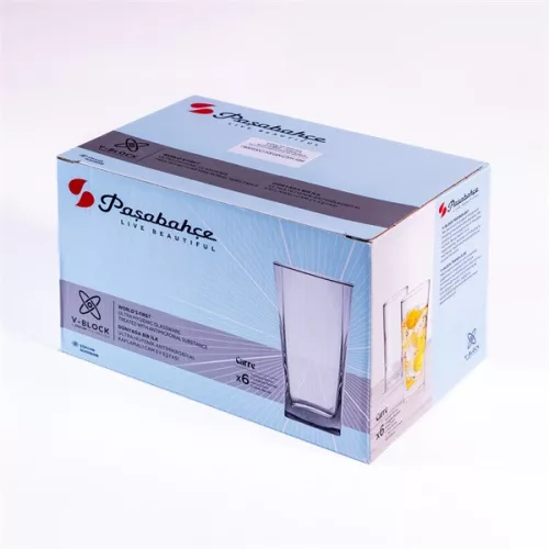 Set de 6 pahare cocktail PASABAHCE Carre Long Drink 305ml