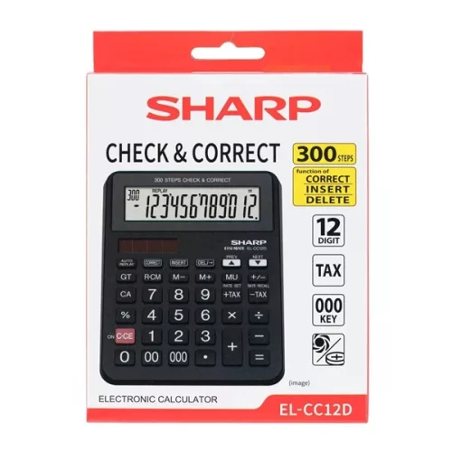 Sharp EL-CC12D napelemes irodai számológép