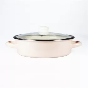   Oală joasă TOO LINE ROSE LOW, 3,2 litri, diametru 24 cm, înălțime 7,5 cm, cu capac de sticlă