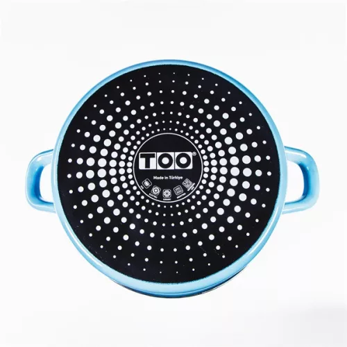 TOO LINE BLUE, vas de sticlă cu capac, 2 litri, diametru 18 cm, înălțime 9 cm