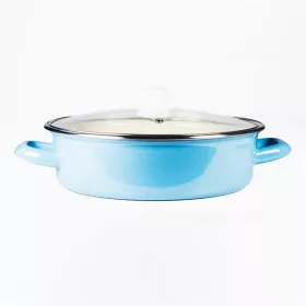   Oală joasă TOO LINE BLUE LOW, 3,2 litri, diametru 24 cm, înălțime 7,5 cm, cu capac de sticlă