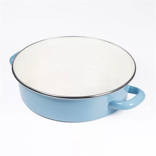 Oală joasă TOO LINE BLUE LOW, 3,2 litri, diametru 24 cm, înălțime 7,5 cm, cu capac de sticlă