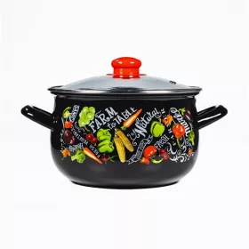   TOO BELLY FARM BLACK, vas de sticlă cu capac, 2,8 litri, diametru 18 cm, înălțime 12 cm