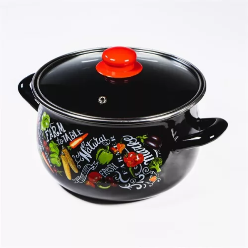 TOO BELLY FARM BLACK, vas de sticlă cu capac, 3,8 litri, diametru 20 cm, înălțime 13 cm