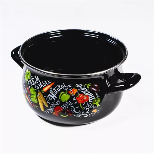 TOO BELLY FARM BLACK, vas de sticlă cu capac, 4,8 litri, diametru 22 cm, înălțime 14 cm