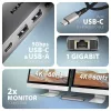 Axagon HMC-7HX2 USB-C 5Gbps DVOJITÝ 4K DISPLEJ 7v1 hub