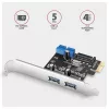 Axagon PCEU-232RS PCI-Express 2x externý + 2x interný USB 5Gbps