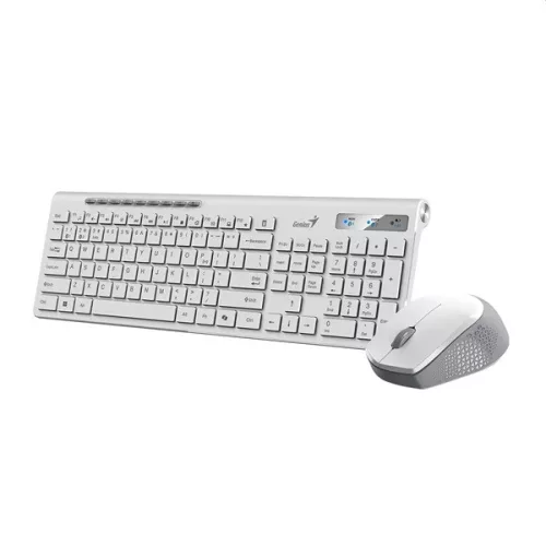 Genius SlimStar 8230 US kabellose weiße Tastatur + Maus
