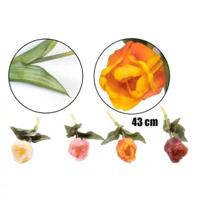 IRIS dekor virág tulipán gumi szálas 4 szín fodros