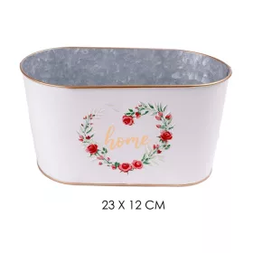 IRIS bádog kaspó ovál rózsa home 23x12cm