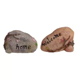   IRIS dekor műgyanta kövek 2db "home", "welcome" barna/szürke 4cm
