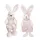 IRIS dekor textil nyuszi fehér/lila virágmintás 2 szortiment 25cm