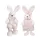IRIS dekor textil nyuszi fehér/lila virágmintás 2 szortiment 16cm
