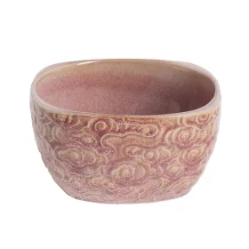 Bol ceramic pentru cereale IRIS, model floral roz, 14x10cm